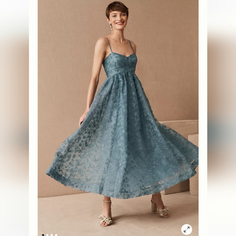 Isadora Organza Midi Dress Size 16 Anthropologie BHLDN